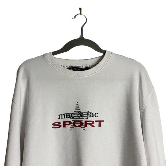 Mac & Jac Sport Women's White Crewneck Sweatshirt - Picture 2 of 9